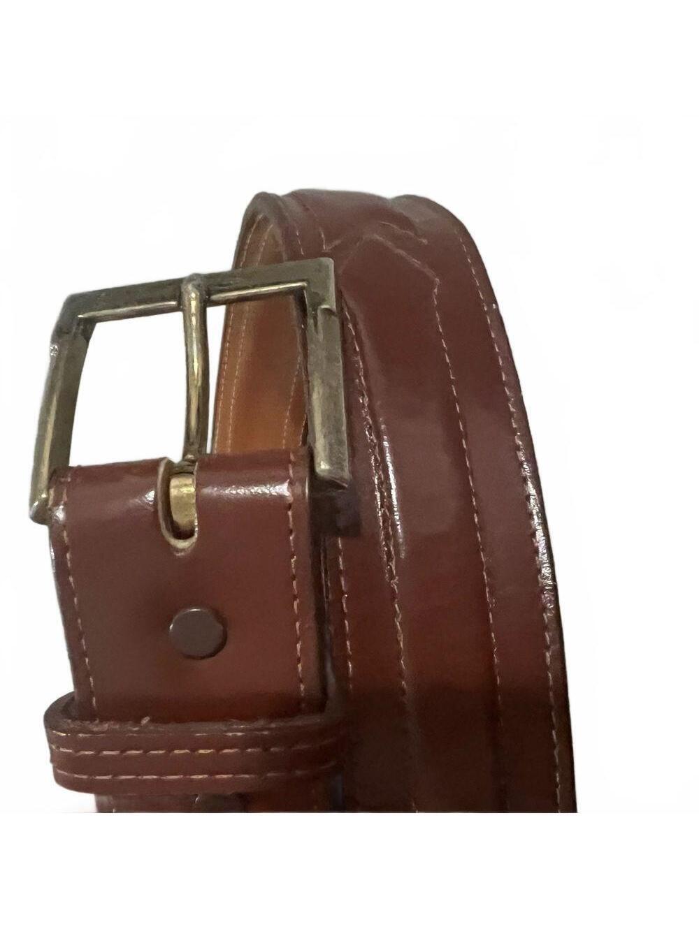 Justin Boot Western Belt brown leather bay apache belt size 32 Brass Buckle